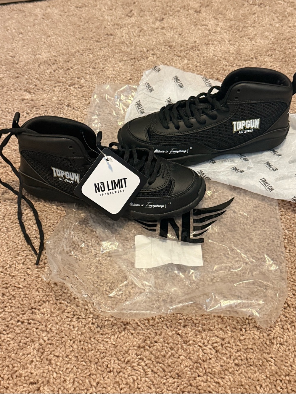 Top Gun All Stars Black High-Top Cheer Shoes